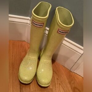 Girls Yellow Hunter Rain Boots